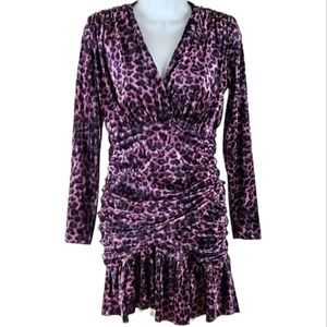 Delfi Collective Toni velour purple and black party dress
